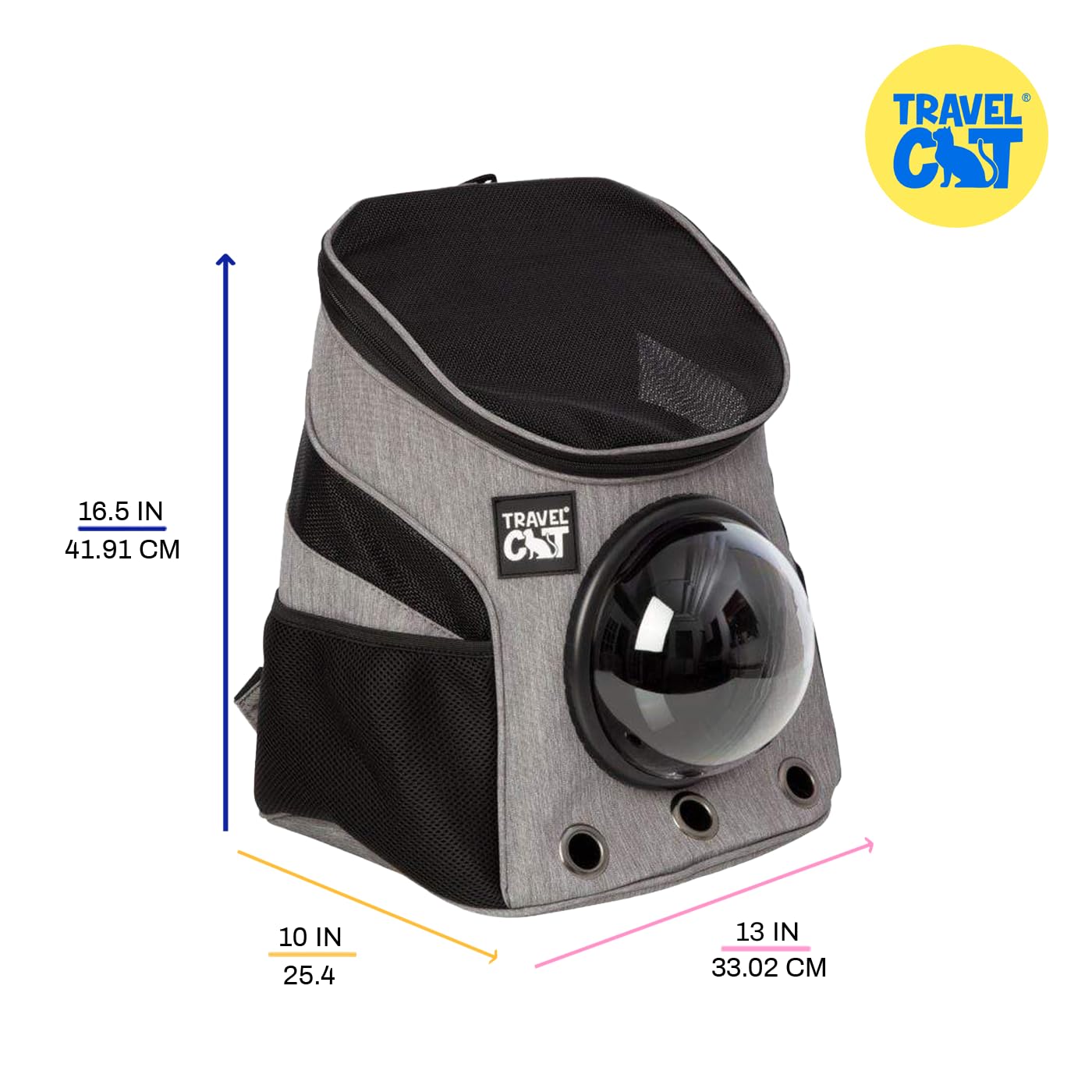 The Fat Cat premium grey-heather design blends with travel gear for everyday adventures.