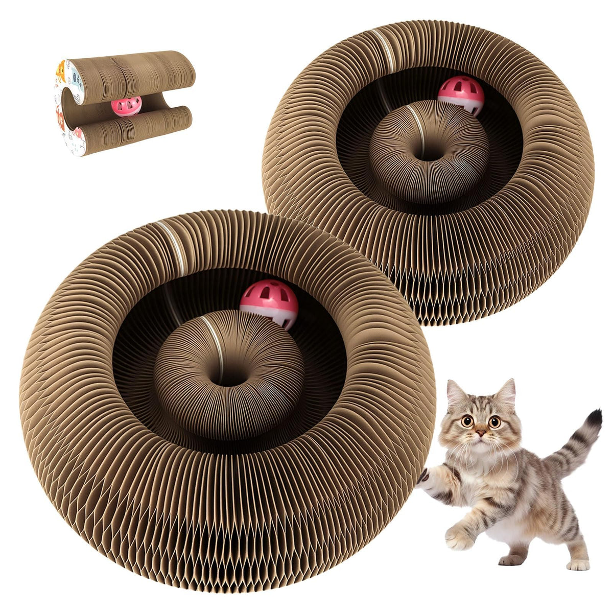 FATIRO Magic Organ Scratcher with ball engages indoor cats for active play.