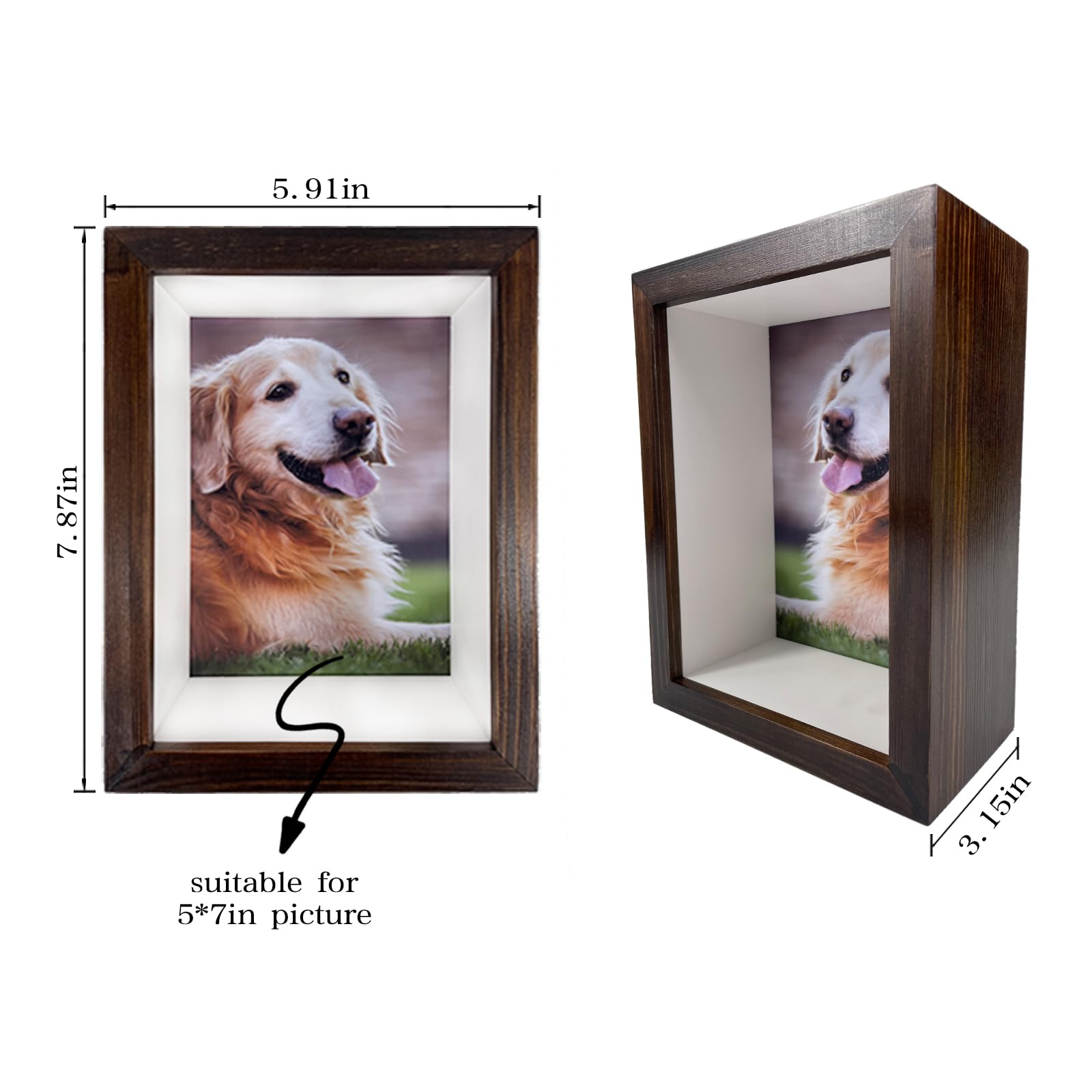 Favonuovy shadow box memorial frame interior highlights keepsakes and a photo for remembrance.