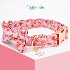 Faygarsle Christmas dog collar with Santa snowflake pattern for holidays.