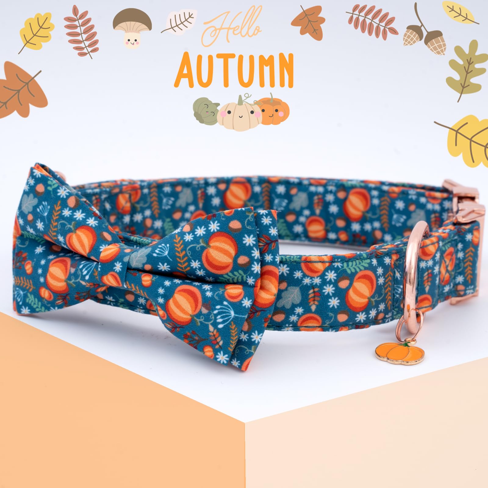 Faygarsle orange cotton dog collar closeup highlights soft material and comfy wear.
