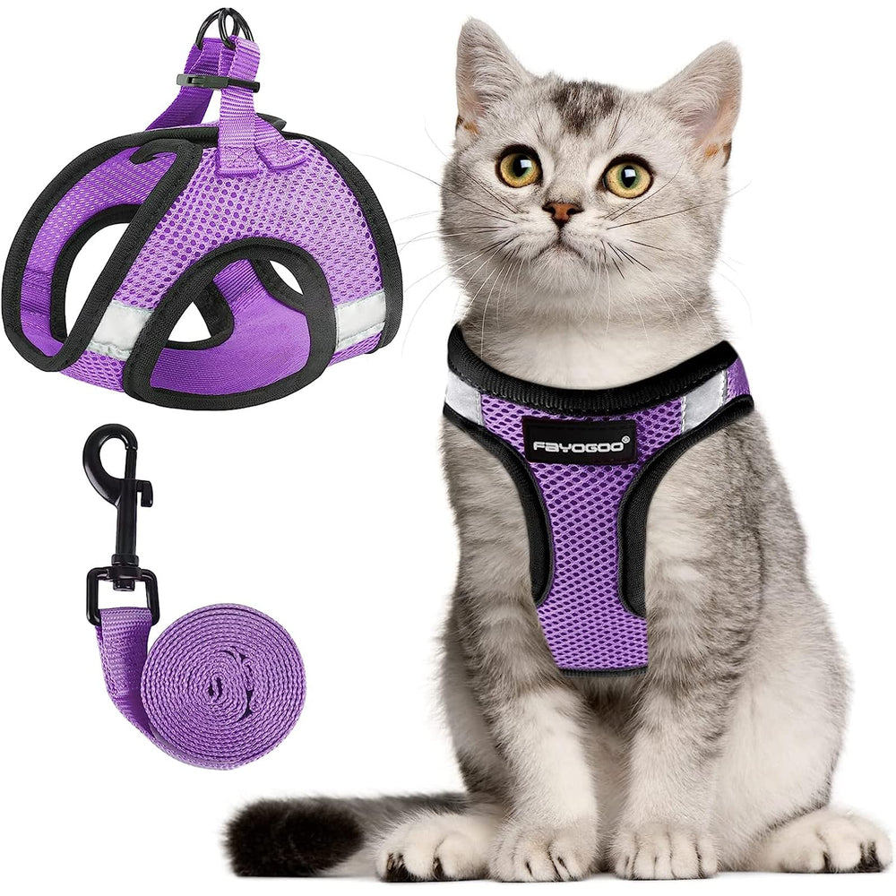 FAYOGOO cat harness mesh vest for breathable, secure daily walks