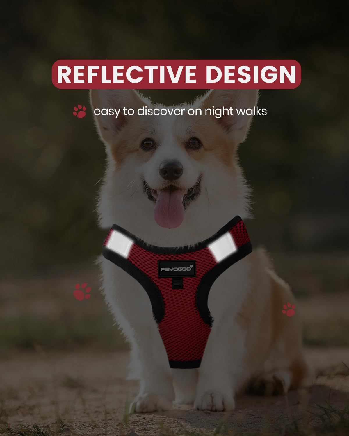 FAYOGOO service dog vest with removable patches for signaling status