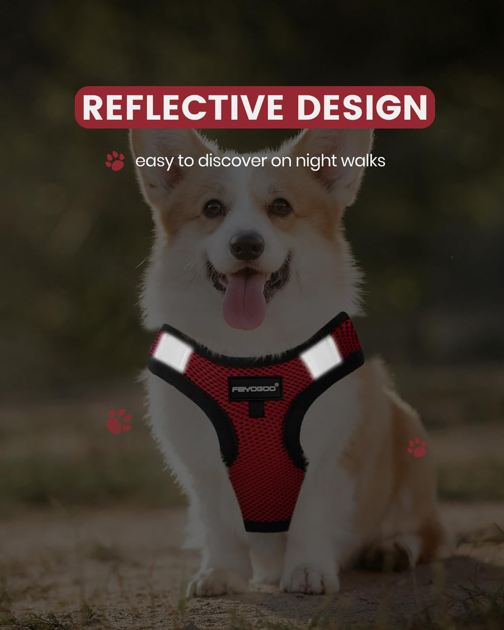 FAYOGOO service dog vest with removable patches for signaling status