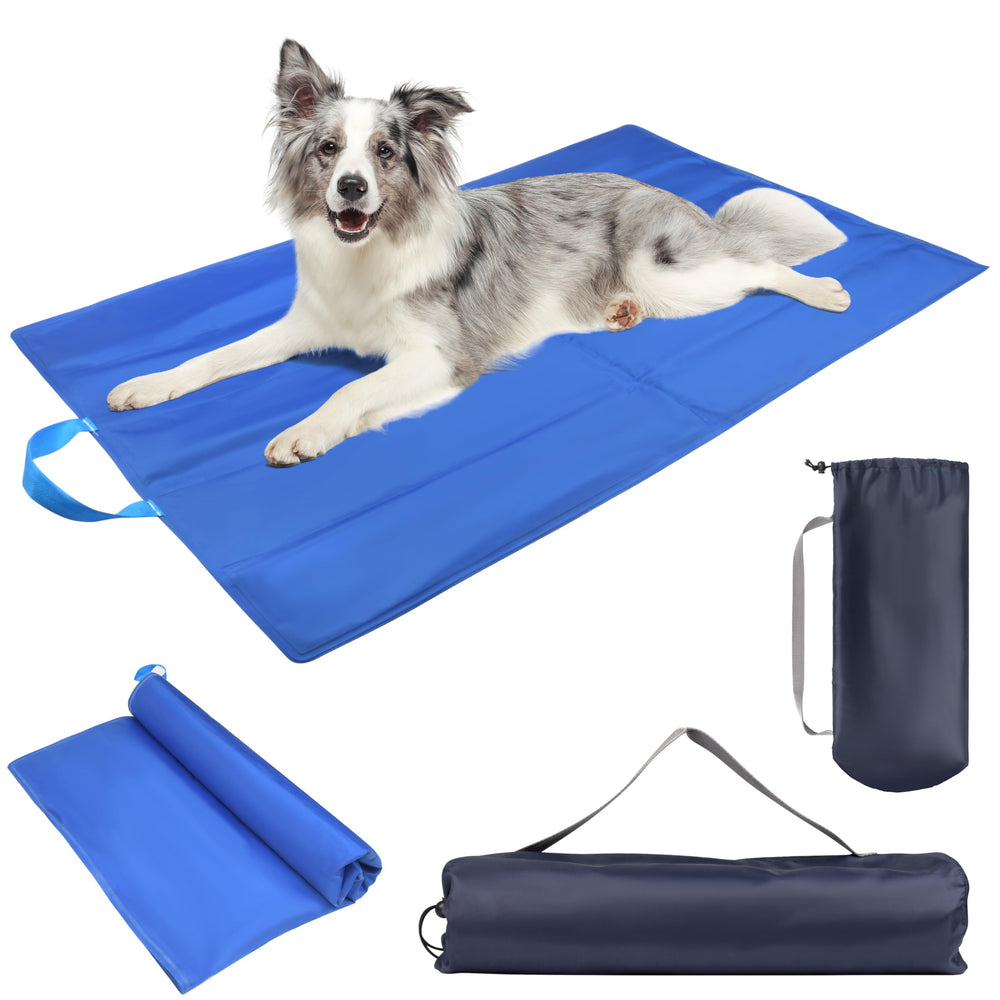 Fayoo cooling gel mat with ice silk surface offering instant relief for pets after play.