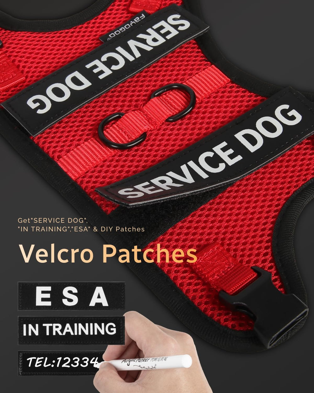 FAYOGOO identification kit with patches enhances clear working-status visibility.