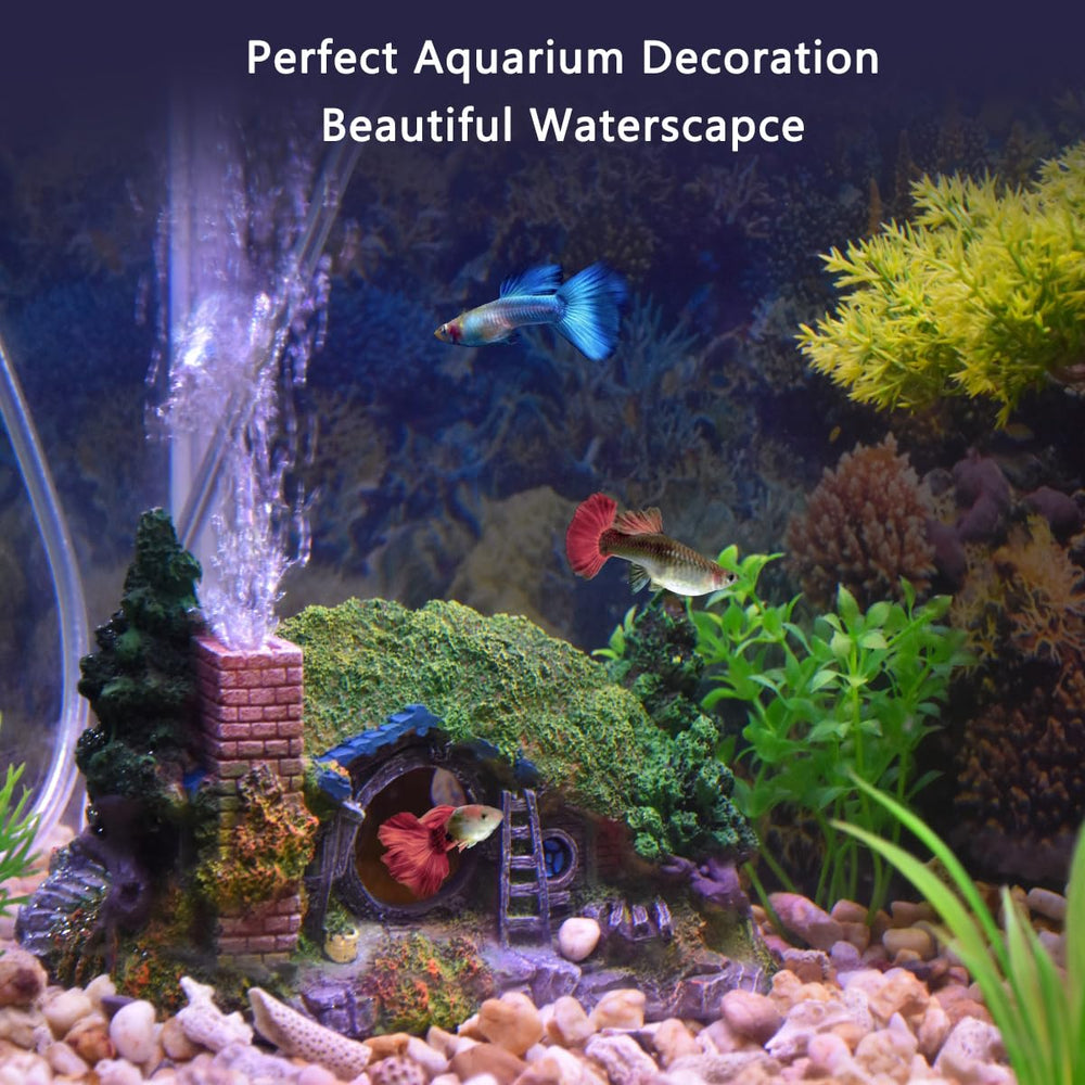 Fazhongfa castle-hobbit-small hollow interior invites playful aquarium activity.