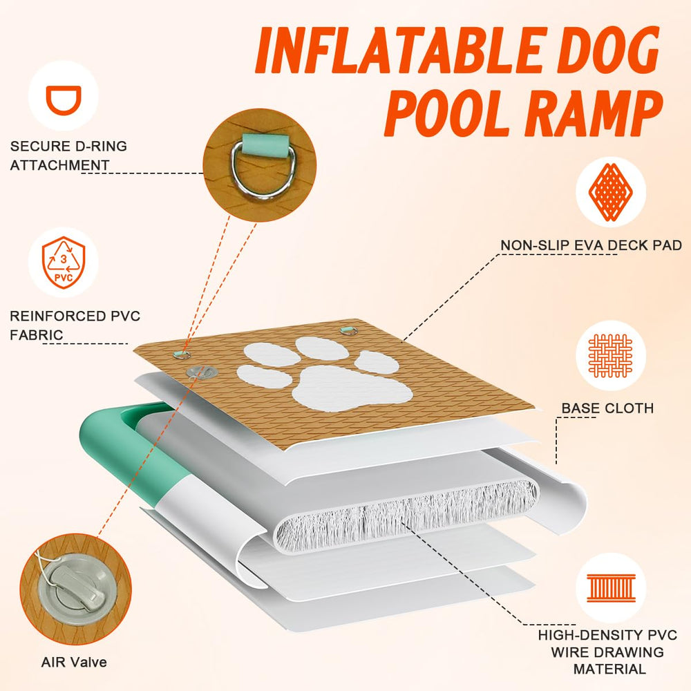 FBSPORT dog ramp with stainless steel post to reduce slipping.