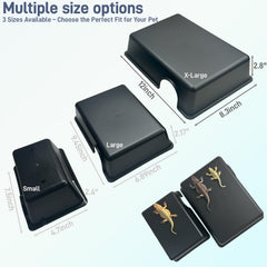 FCALIVV 12in large reptile hide top view highlights easy entry and privacy for snakes.