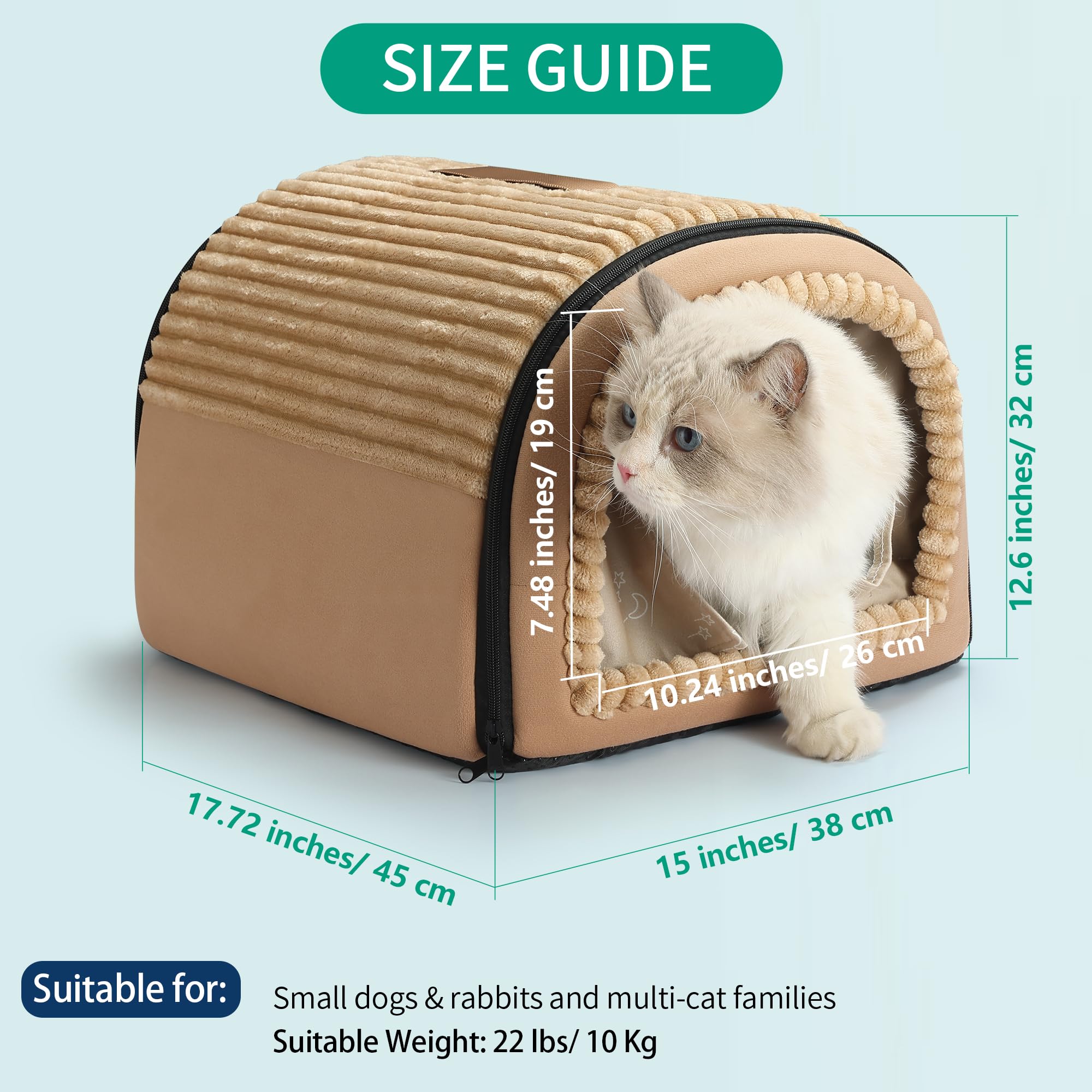 Fdceligoo portable foldable cat bed cave enables travel and storage