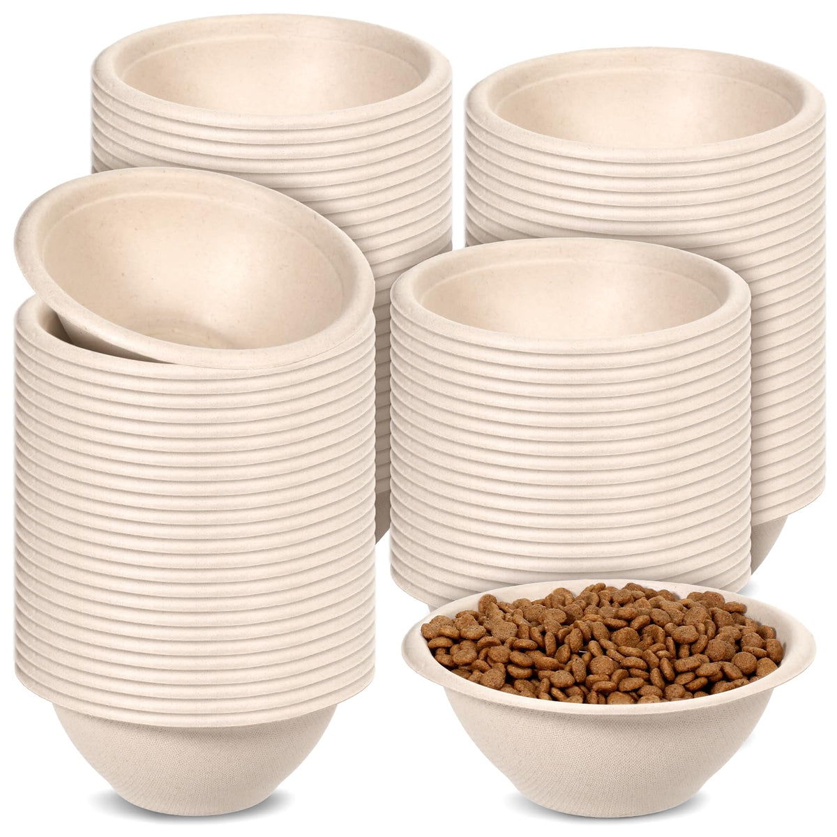 FdcZeyxior 200-pcs disposable pet bowls pack for quick, clean meals