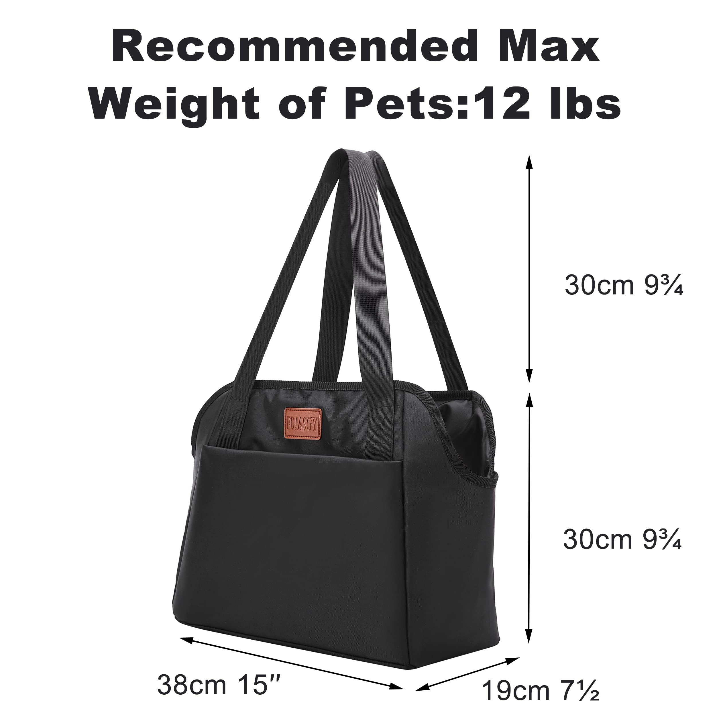 FDJASGY dog purse carrier inside layout demonstrates secure space for small pets