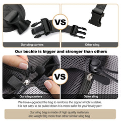 FDJASGY Pet Sling Carrier reflective strip design boosts visibility in low-light environments.