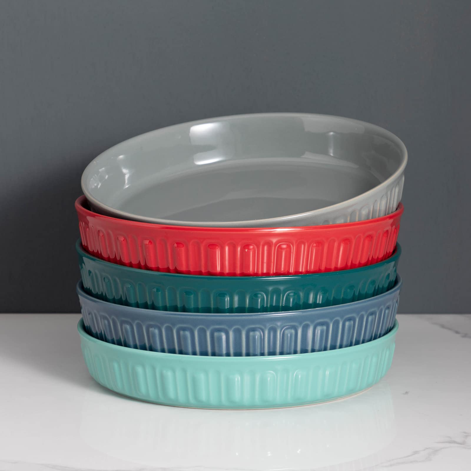 FE Fun Elements dishwasher and microwave safe blue ceramic bowl
