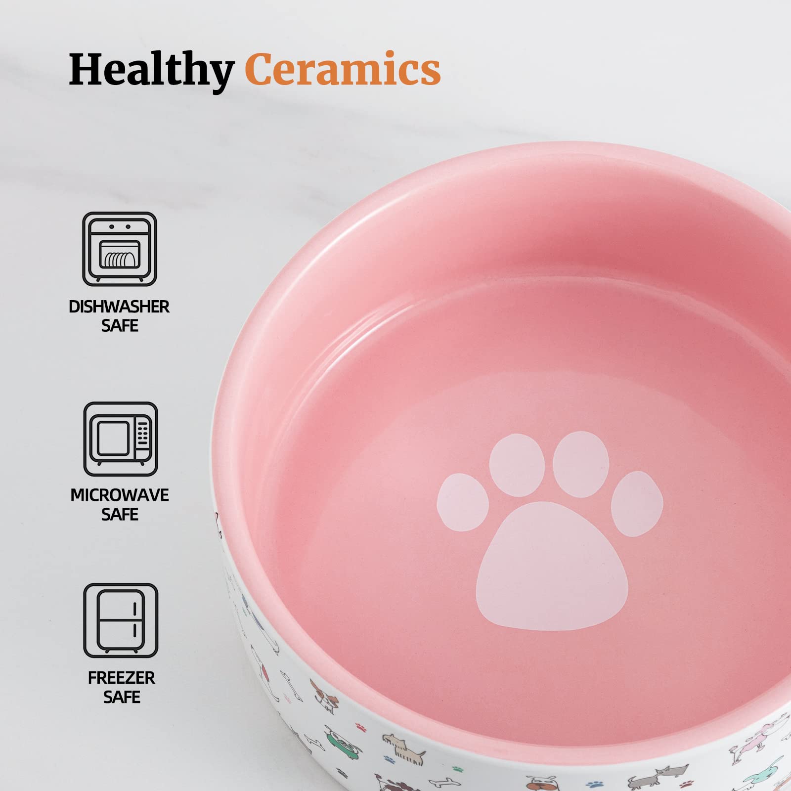 FE Fun Elements ceramic bowl exterior with adorable patterns boosts charm.