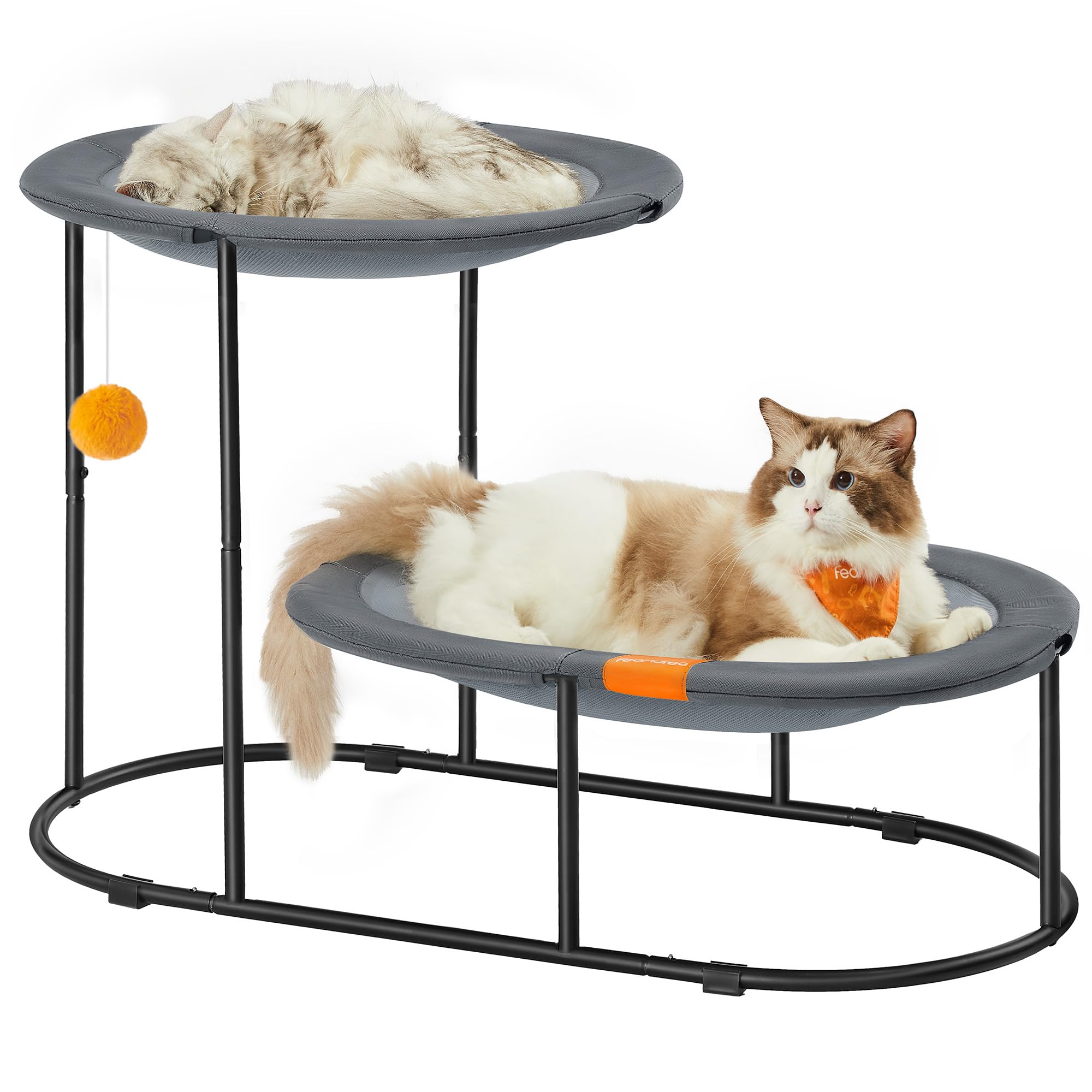 Feandrea 2-Tier Cat Hammock Bed top view shows dual lounging spots for multi-cat households