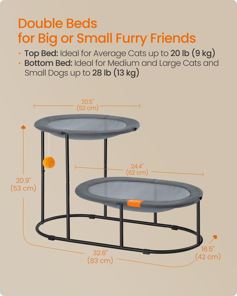 Feandrea sunken oval design cradles cats in various sleeping positions