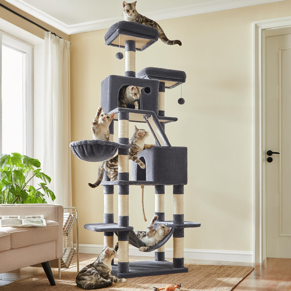 Feandrea cat tree 81inch tower offers elevated climbing for active cats.