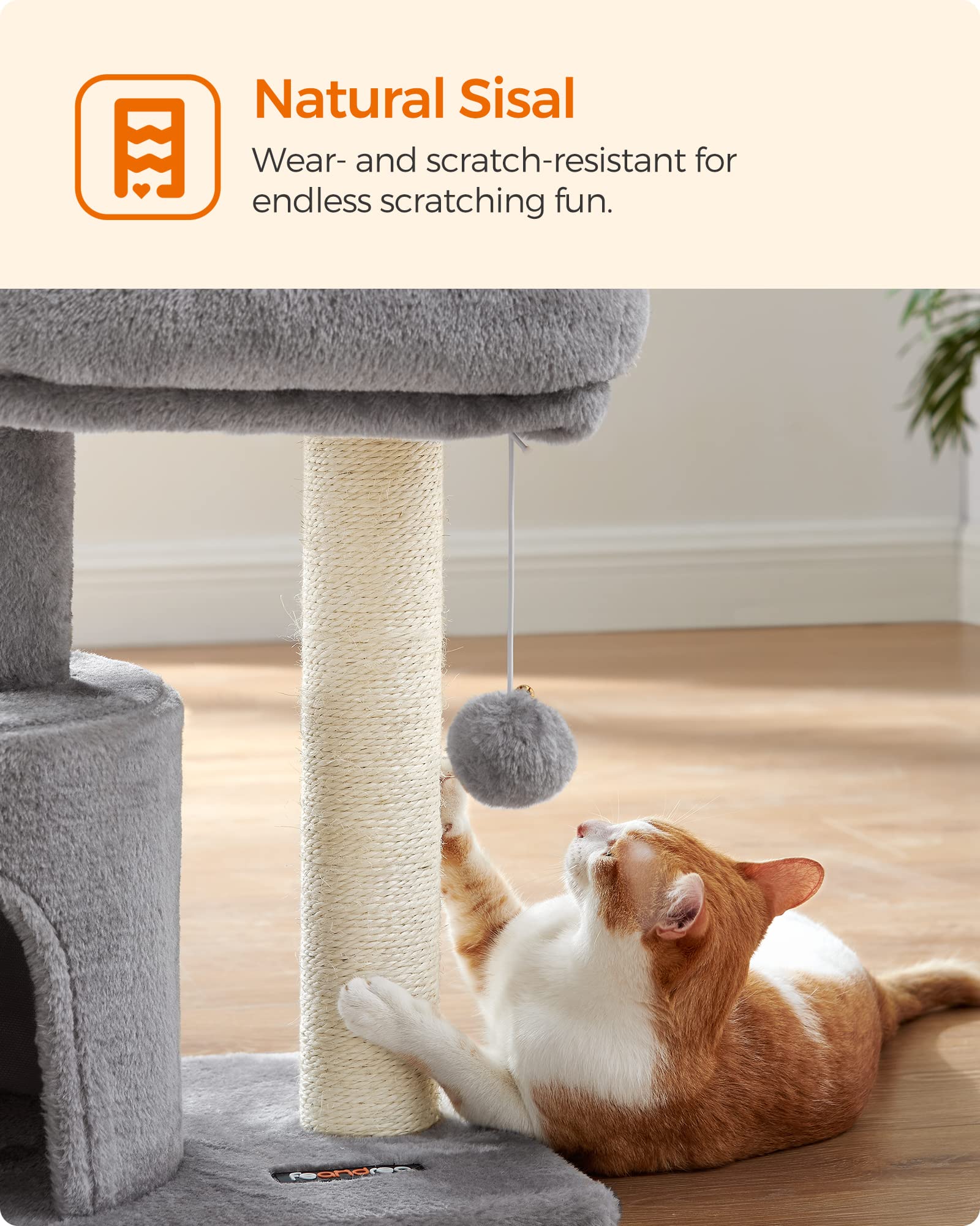 Feandrea Cat Tree as a gift scene invites felines to play and rest.