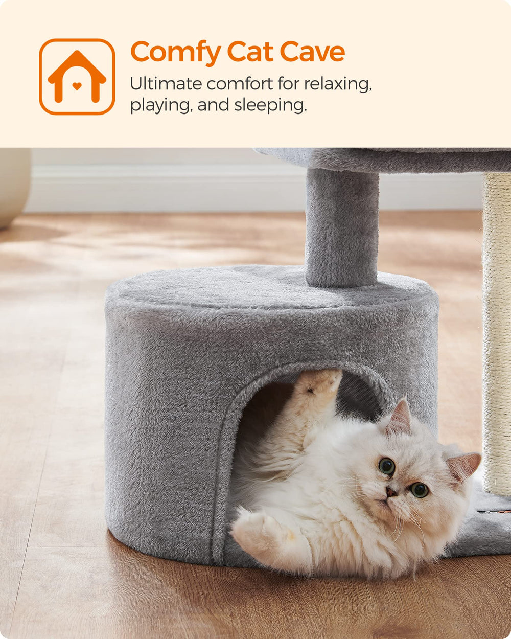 Feandrea Cat Tree Tower is ideal for kittens' playful exploration and safe jumping.