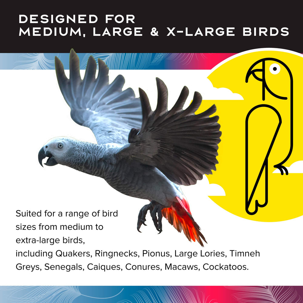 Featherland Paradise Buffet Ball with easy installation helps cage enrichment quickly for busy birds.