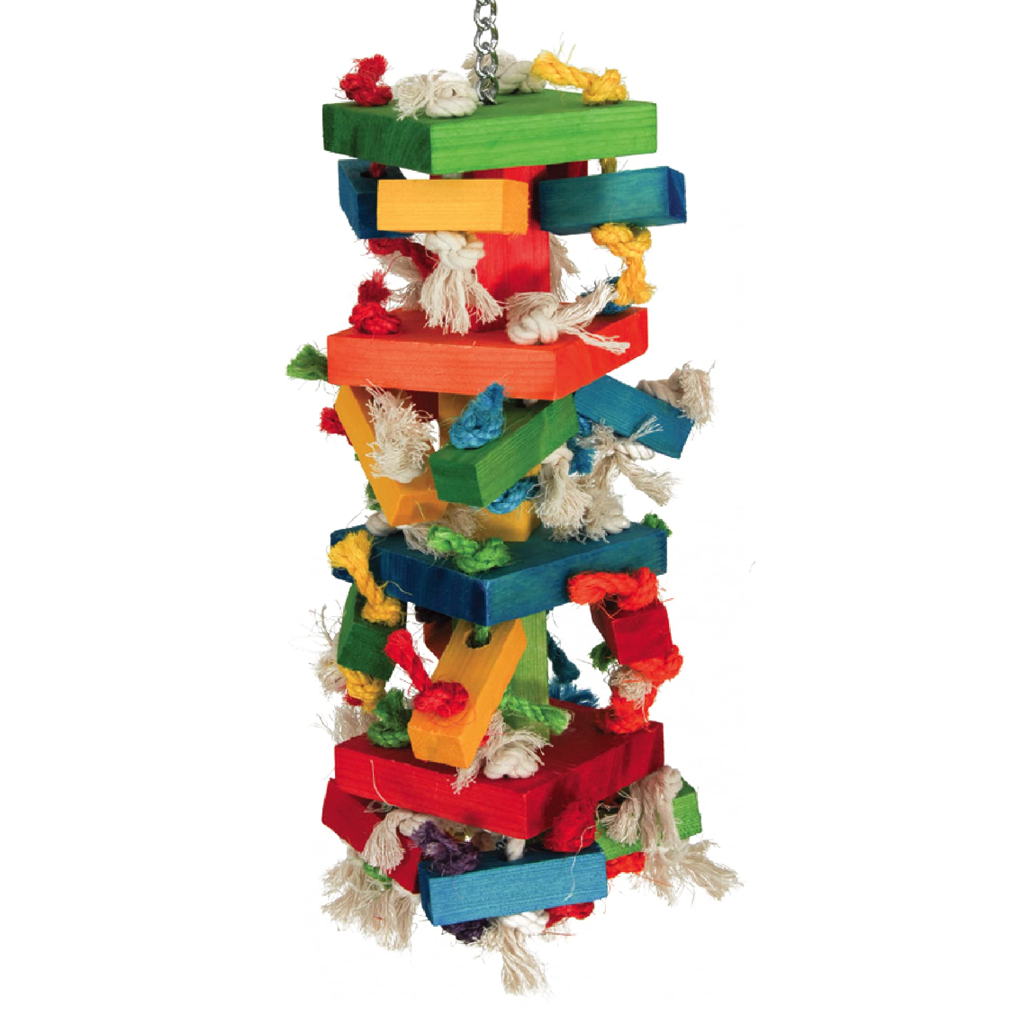Featherland Paradise Knots N Blocks close-up colorful blocks for beak stimulation
