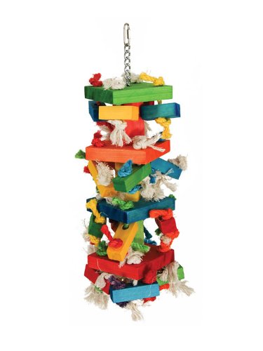 Featherland Paradise Knots N Blocks cotton rope detail for durable parrot enrichment