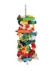 Featherland Paradise Knots N Blocks cotton rope detail for durable parrot enrichment