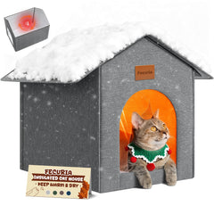Fecuria insulated outdoor cat house front view showing warm shelter exterior
