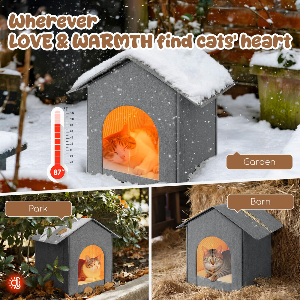 Fecuria insulated outdoor cat house side view emphasizes durable weatherproof construction
