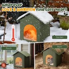 Fecuria insulated outdoor cat house side view highlighting rugged exterior