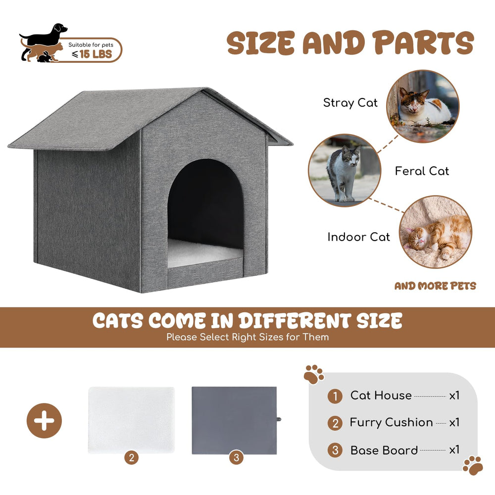 Fecuria Outdoor Cat House easy-clean design simplifies maintenance.