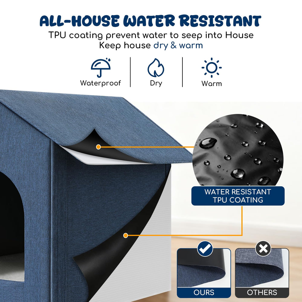 Fecuria outdoor cat house entrance view shows easy access for small pets.