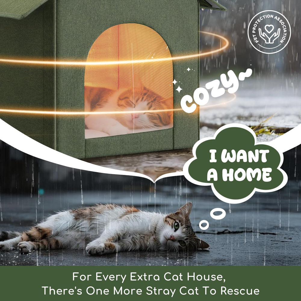 Fecuria outdoor cat house feral cat shelter use in garden or under eaves