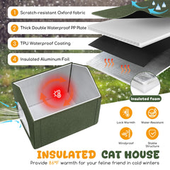Fecuria outdoor cat house heated-foil inside demonstrating interior warmth
