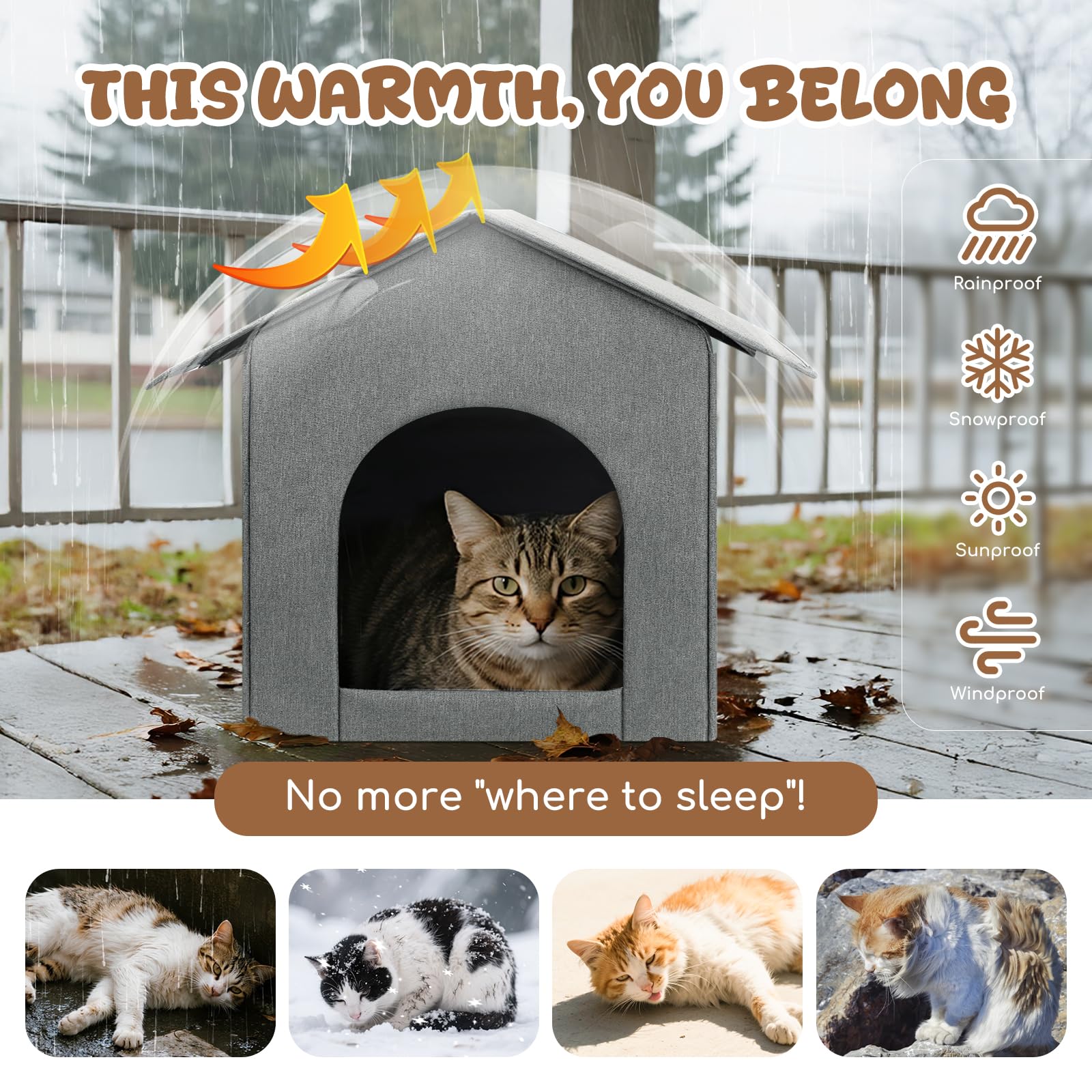 Fecuria Outdoor Cat House indoors-outdoors use blends with any space.