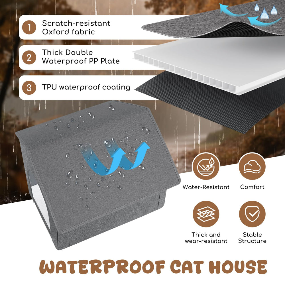 Fecuria Outdoor Cat House tool-free assembly with Velcro saves setup time.