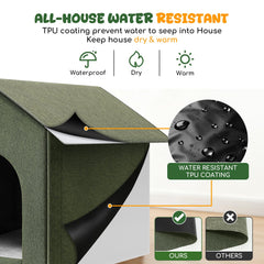 Fecuria outdoor cat house waterproof-material emphasizes moisture resistance