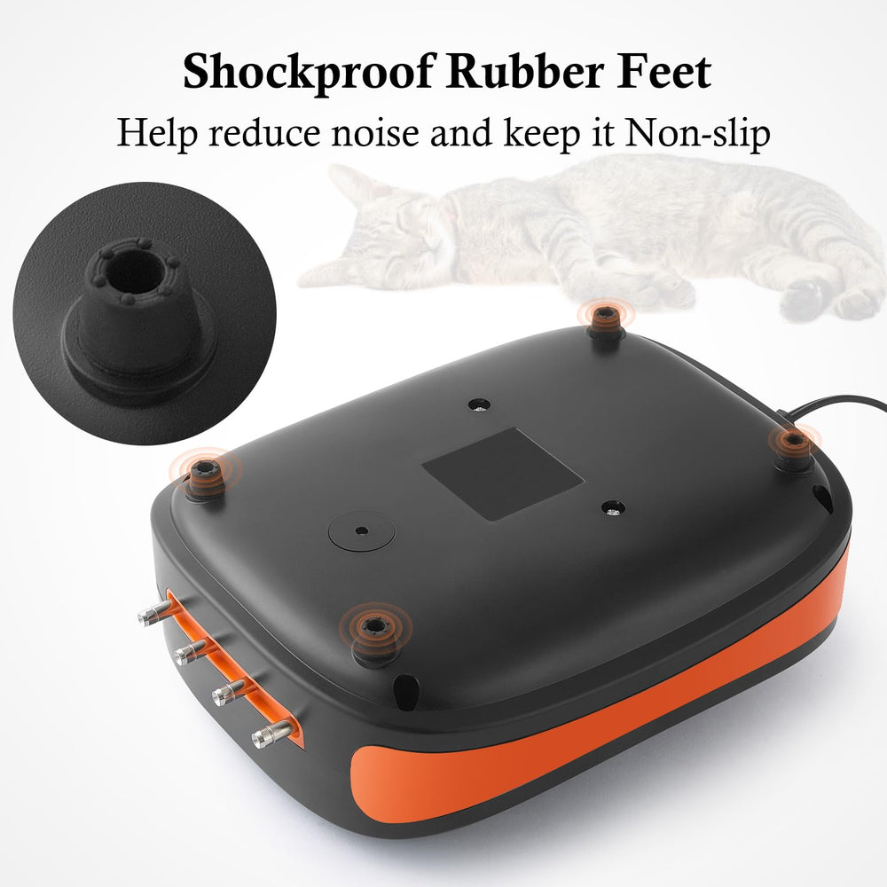FEDOUR aquarium air pump sealed shells and silicone feet reduce vibration.
