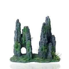 FEDOUR aquarium mountain view stone ornament cave offers a natural hideaway for curious fish.