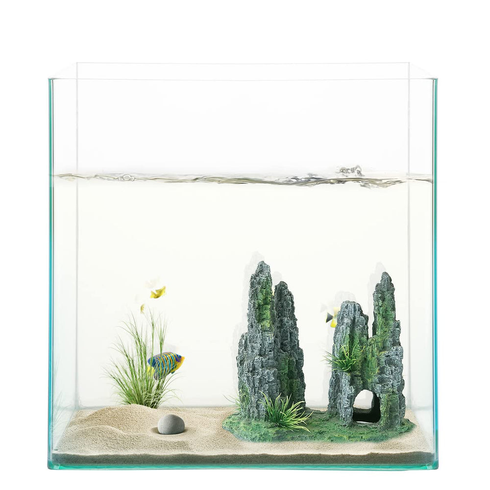 FEDOUR stone ornament dimensions fit medium to large tanks over 25 cm tall.