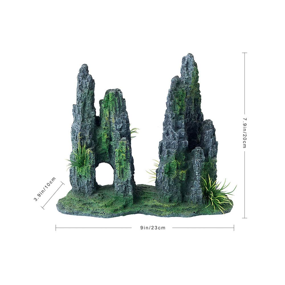 FEDOUR moss-decorated stone ornament adds greenery and depth to your tank.