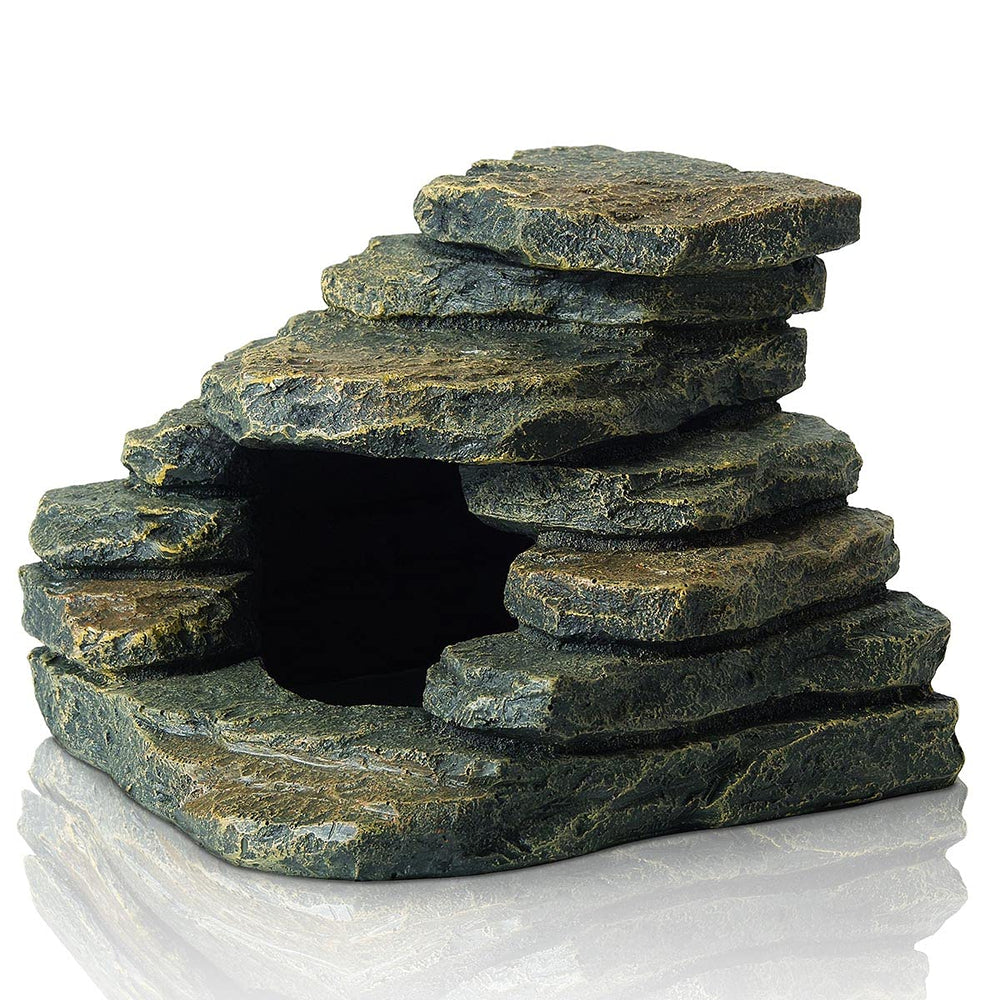 FEDOUR aquarium rock cave decoration provides a natural hiding spot and climbing interest.