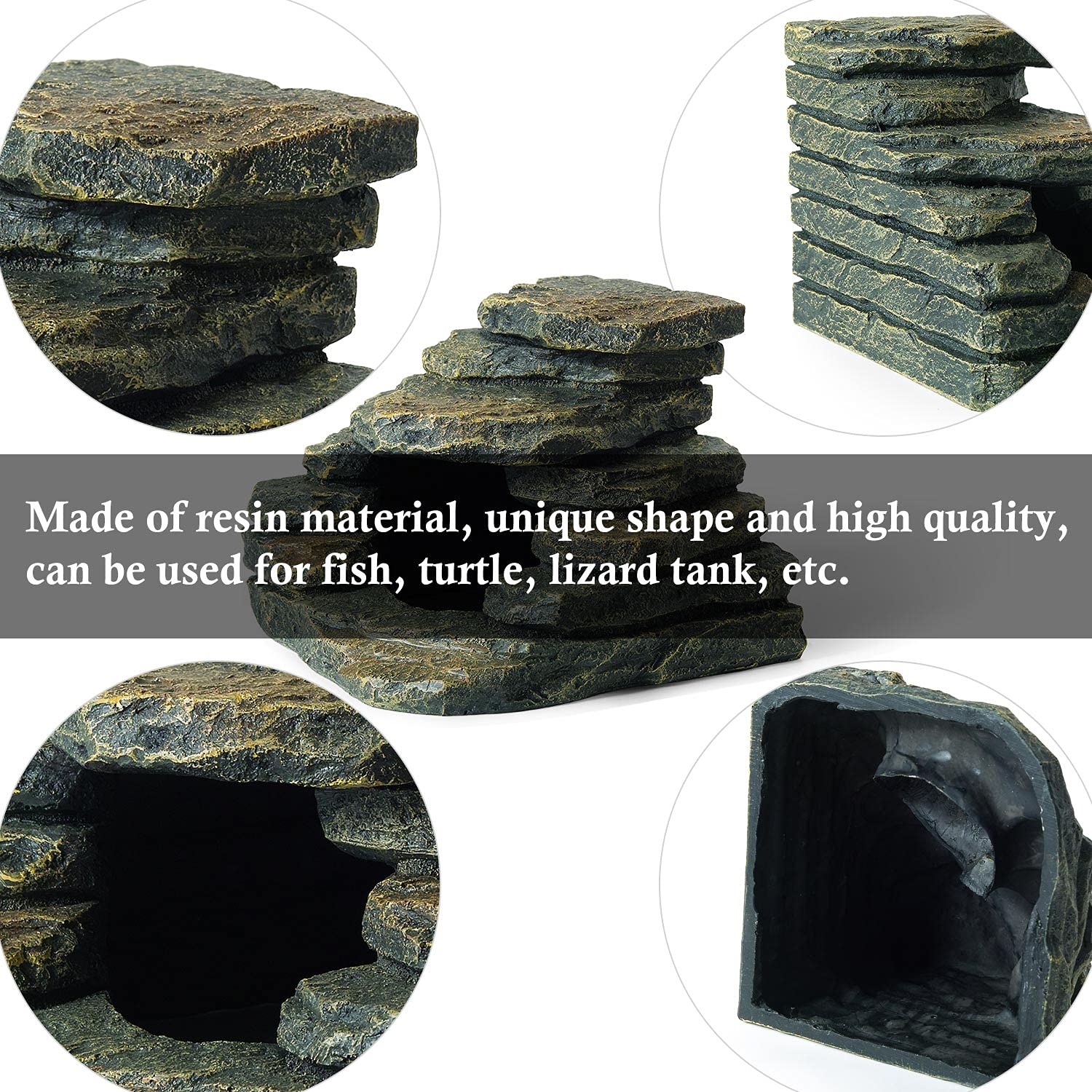 FEDOUR rock stone cave decoration brings lifelike color and a believable habitat cue.