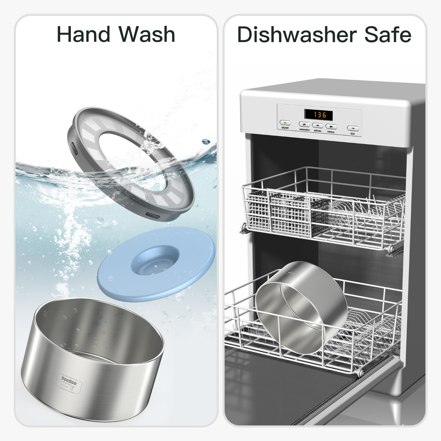 Feedoo dishwasher-safe design simplifies cleaning after busy days