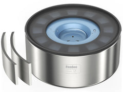 Feedoo 2L no-spill bowl with lid-paws keeps hydration mess-free for dogs