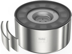 Feedoo bowl double-wall stainless steel close-up shows durable construction that helps keep water cool