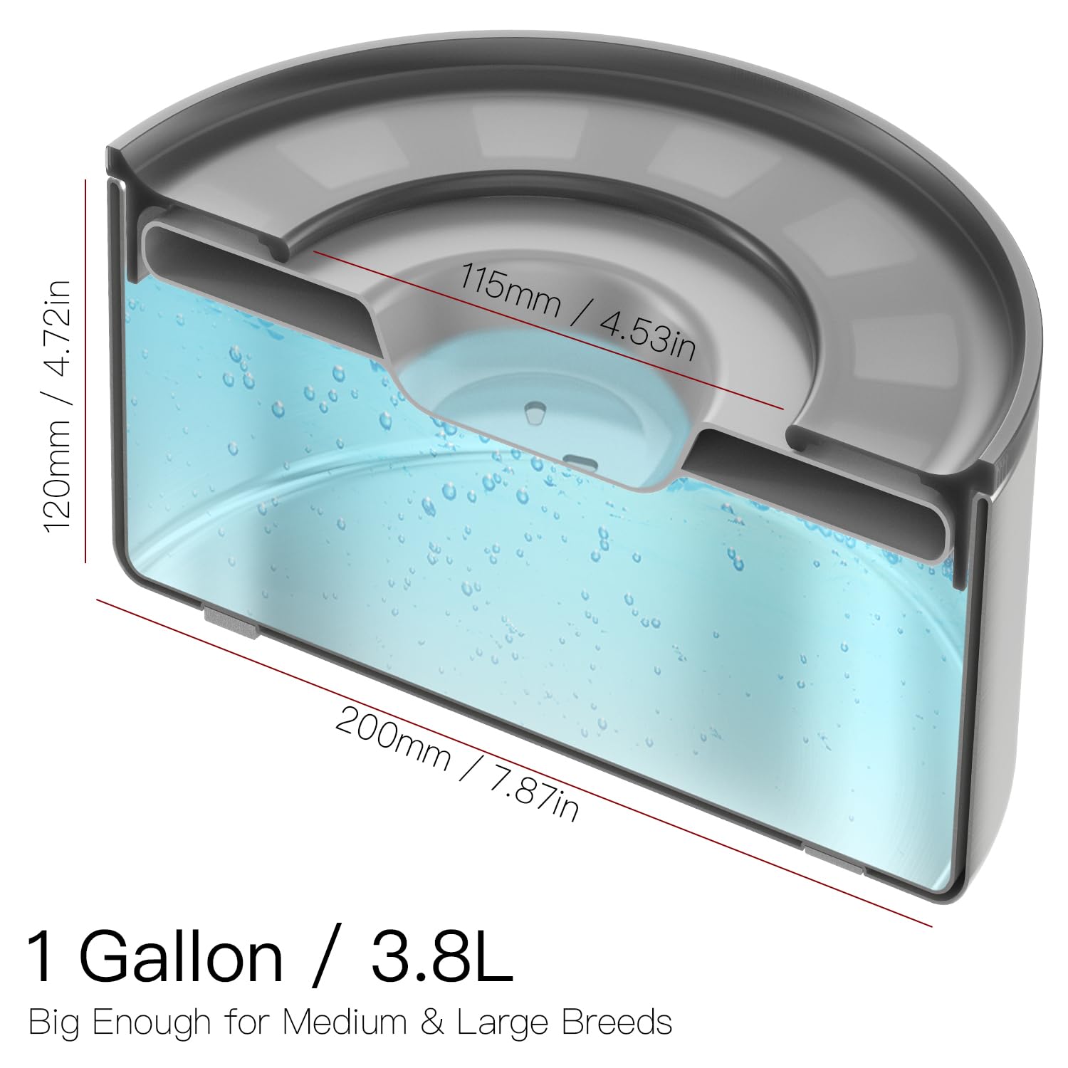 Feedoo bowl non-slip base with silicone ring keeps the bowl stable during drinking