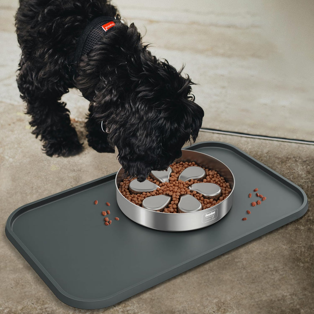 Feedoo Pet Feeding Mat durable silicone withstands daily use.