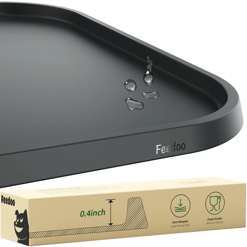 Feedoo Pet Feeding Mat warped edge showing deformation resistance for mess-free meals.